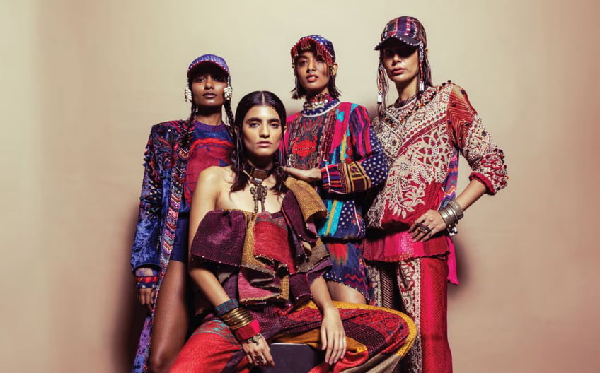 Porcelain White Soft Net Dori Embroidered Lehenga Set